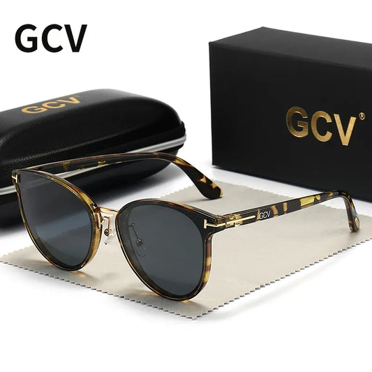 GCV Polarized Sunglasses Cat Eye Fashion  Sun Glasses Luxury Woman Female Brand  Ultralight Frame Tourism Party  Leisu