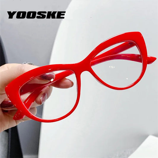 Fashion Eyeglasses Frames for Women Sexy Cat Eye Glasses Frame Red Black Clear Optical Spectacles