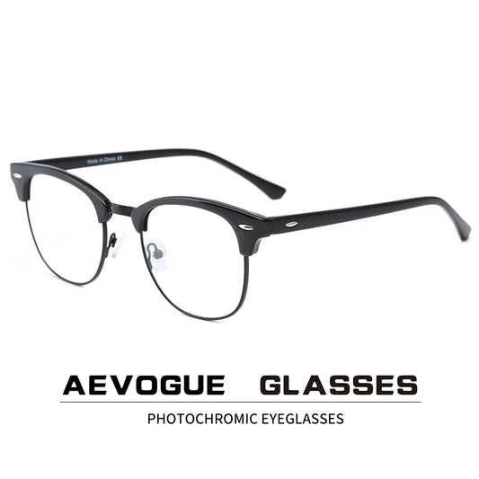 AEVOGUE Photochromic Glasses Prescription Frame Men Optical Eyeglasses Women Eyewear KS101